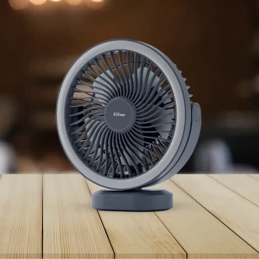EM-WD230B 7.5 Inch Rechargeable Fan- 2400mAh Battery 48 SMD Light - 360° Rotation