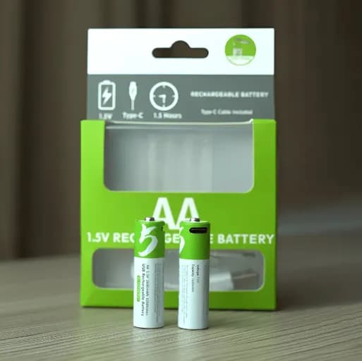AA 2600mAh USB-C Rechargeable Lithium-ion Battery (2pcs Pack)