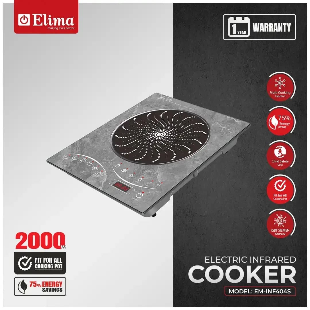 EM-INF404S Electric Infrared Cooker | Fast & Energy-Saving Cooking Appliance