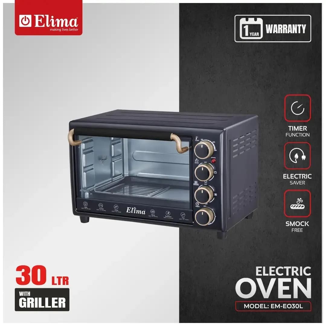 EM-EO30L-30L Electric Oven, Convection Cooking & Rotisserie Function