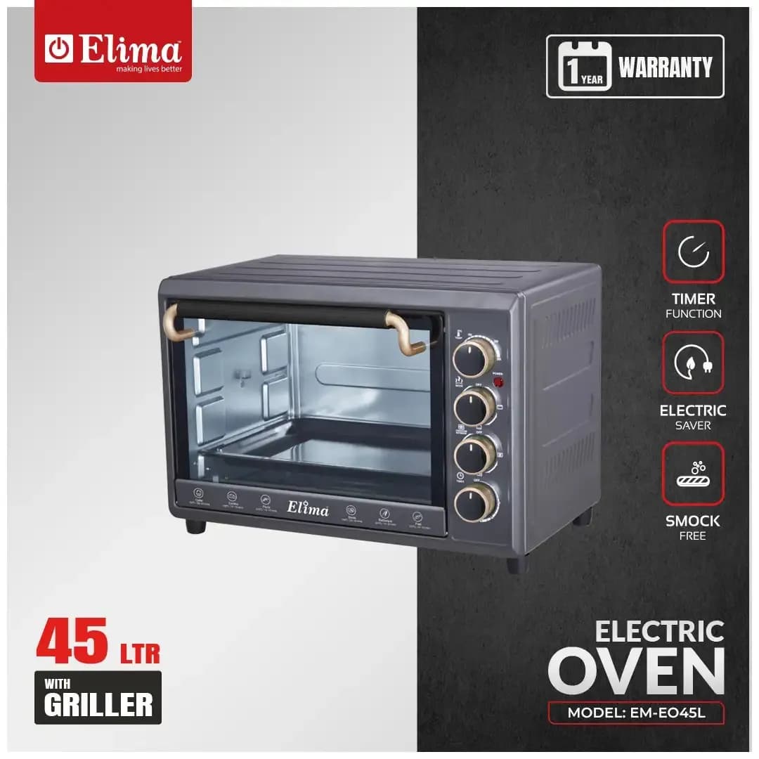 EM-EO45L- 45L Electric Oven, Convection Cooking & Rotisserie Function