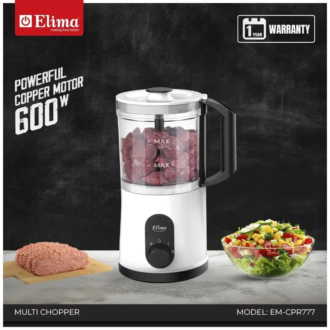 EM-CPR777-600W Multi-Functional Chopper | Heavy Duty Meat, Vegetable & Fruit Cutter